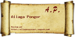 Allaga Pongor névjegykártya